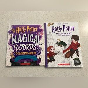 NWT Scholastic Harry Potter Two Coloring Books Set - Magical Art & Magical Words